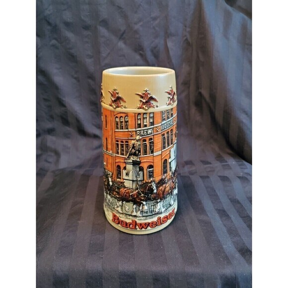 BUDWEISER NATIONAL HISTORICAL LANDMARK SERIES A BEER STEIN ST. LOUIS BREW HOUSE - Picture 1 of 12